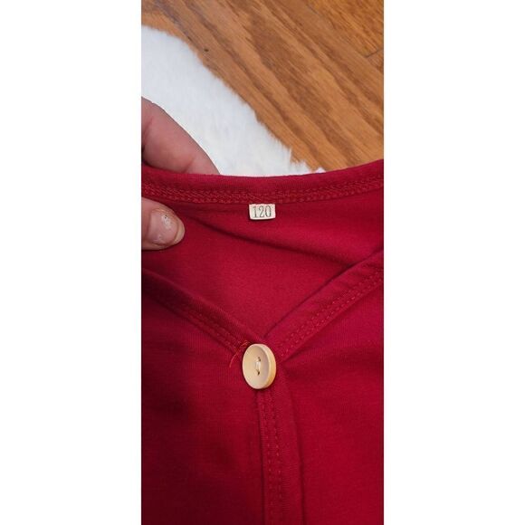 Red top with cheetah print leggings - Picture 4 of 5